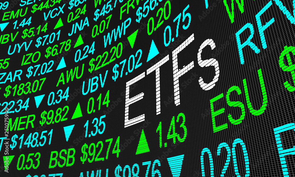 ETFs Exchange Traded Funds Stock Market Investment 3d Illustration